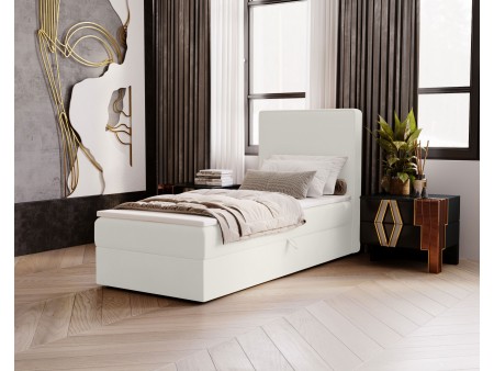 Łóżko pojedyncze kontynentalne NATURE z wbudowanym materacem i pojemnikiem