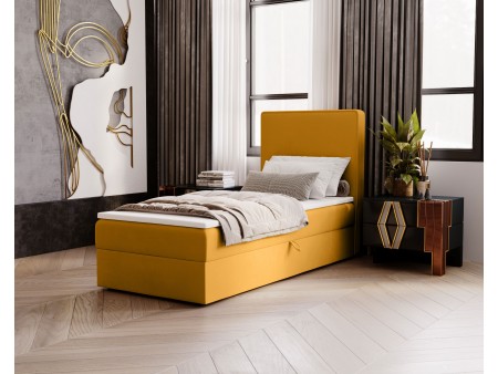 Łóżko pojedyncze kontynentalne NATURE z wbudowanym materacem i pojemnikiem 5