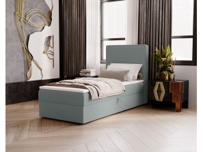Łóżko tapicerowane jednoosobowe sypialniane NATURE z wbudowanym materacem i pojemnikiem 6