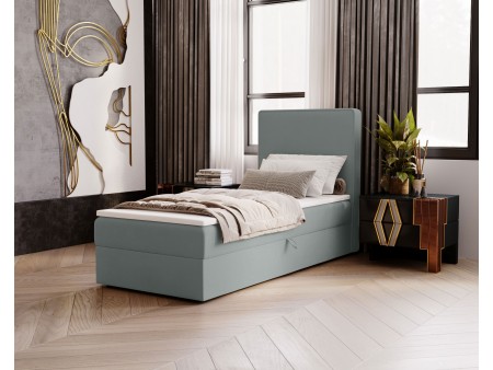 Łóżko tapicerowane jednoosobowe sypialniane NATURE z wbudowanym materacem i pojemnikiem 6