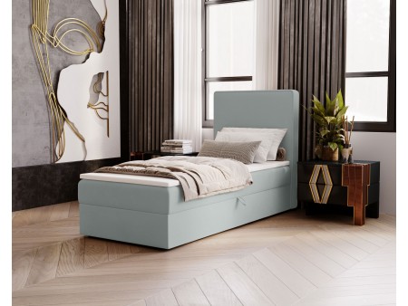 Łóżko tapicerowane jednoosobowe sypialniane NATURE z wbudowanym materacem i pojemnikiem 9