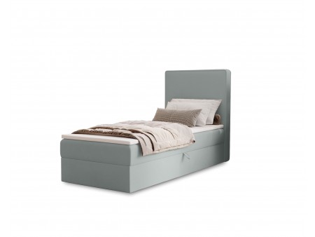 Łóżko tapicerowane jednoosobowe sypialniane NATURE z wbudowanym materacem i pojemnikiem 10