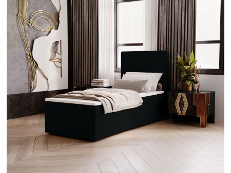 Łóżko tapicerowane jednoosobowe sypialniane NATURE z wbudowanym materacem i pojemnikiem 11