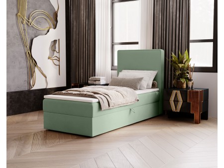 Łóżko tapicerowane jednoosobowe sypialniane NATURE z wbudowanym materacem i pojemnikiem15