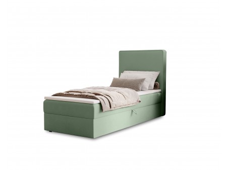 Łóżko tapicerowane jednoosobowe sypialniane NATURE z wbudowanym materacem i pojemnikiem 16