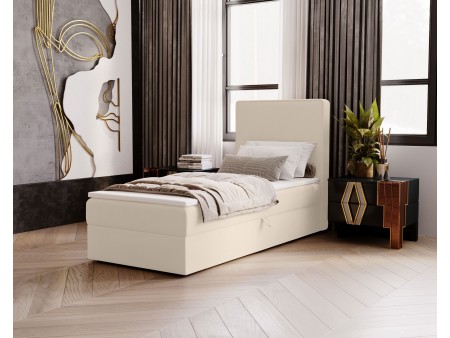 Łóżko pojedyncze kontynentalne NATURE z wbudowanym materacem i pojemnikiem