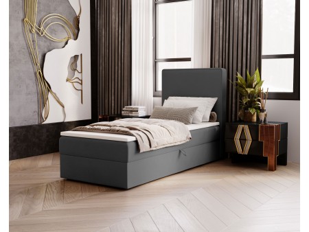 Łóżko pojedyncze kontynentalne NATURE z wbudowanym materacem i pojemnikiem