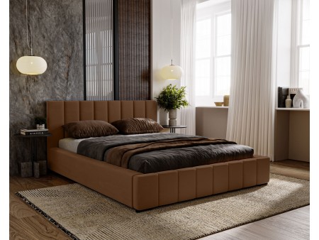 Łóżko tapicerowane sypialniane NERO ze stelażem i pojemnikiem na pościel 19