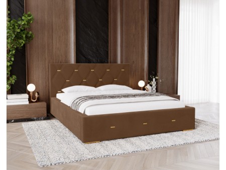 Łóżko tapicerowane do sypialni GOLDEN PREMIUM ze stelażem i pojemnikiem na pościel 7