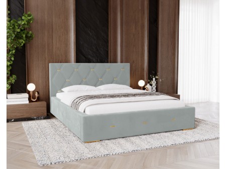 Łóżko tapicerowane do sypialni GOLDEN PREMIUM ze stelażem i pojemnikiem na pościel 10