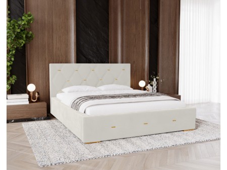 Łóżko tapicerowane do sypialni GOLDEN PREMIUM ze stelażem i pojemnikiem na pościel 11