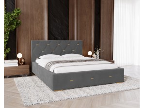 Łóżko tapicerowane do sypialni GOLDEN PREMIUM ze stelażem i pojemnikiem na pościel 12