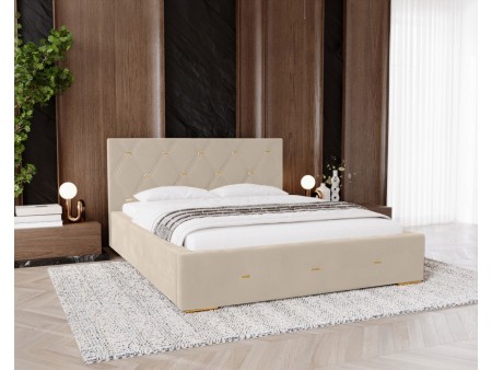 Łóżko tapicerowane do sypialni GOLDEN PREMIUM ze stelażem i pojemnikiem na pościel 13