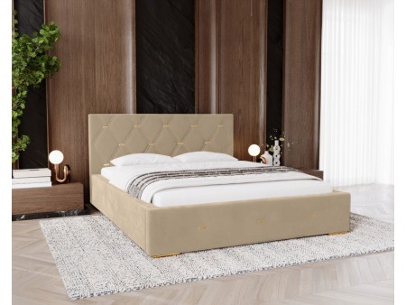 Łóżko tapicerowane do sypialni GOLDEN PREMIUM ze stelażem i pojemnikiem na pościel 14