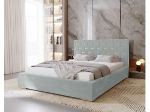 Łóżko tapicerowane sypialniane GOLDEN ze stelażem i pojemnikiem na pościel7