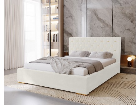 Łóżko tapicerowane sypialniane GOLDEN ze stelażem i pojemnikiem na pościel 8