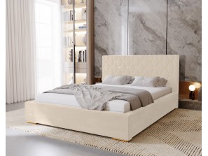 Łóżko tapicerowane sypialniane GOLDEN ze stelażem i pojemnikiem na pościel 10