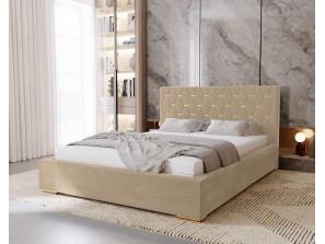 Łóżko tapicerowane sypialniane GOLDEN ze stelażem i pojemnikiem na pościel 11