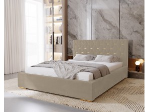 Łóżko tapicerowane sypialniane GOLDEN ze stelażem i pojemnikiem na pościel 12