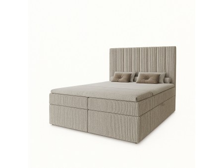 Łóżko kontynentalne NERO BOX SZTRUKS z wbudowanym materacem i pojemnikami na pościel12