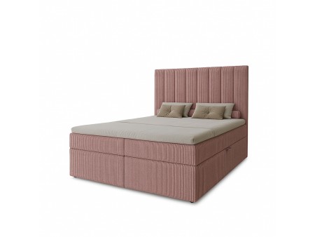 Łóżko kontynentalne NERO BOX SZTRUKS z wbudowanym materacem i pojemnikami na pościel11