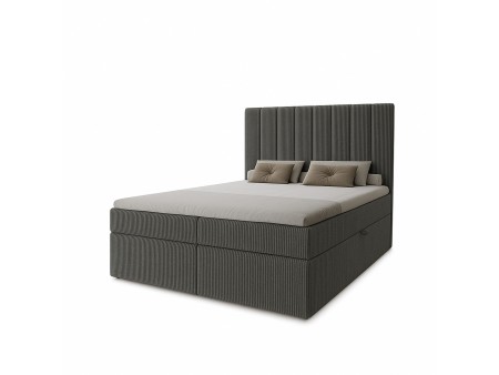 Łóżko kontynentalne NERO BOX SZTRUKS z wbudowanym materacem i pojemnikami na pościel17
