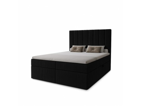 Łóżko kontynentalne NERO BOX SZTRUKS z wbudowanym materacem i pojemnikami na pościel18