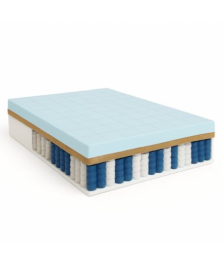 Materac KRĘGOSEN 200x200x27 pianka T25, pocket, kokos, profilowana pianka, antyalergiczny, przeciwodleżynowy, 7 stref