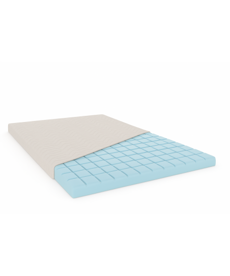 Materac nawierzchniowy KOSTKA 80x200x5 topper, nakładka na łóżko, H3 średnio twardy, profilowany, dwustronny, antyalergiczny