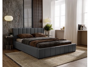 WYSYŁKA DO 5 DNI ROBOCZYCH - Łóżko tapicerowane NERO 180x200 stelaż + pojemnik - Kronos 22