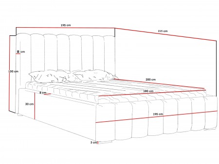 Łóżko tapicerowane NERO 180x200 stelaż + pojemnik - Kronos 22 - WYSYŁKA DO 5 DNI ROBOCZYCH