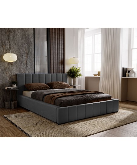 WYSYŁKA DO 5 DNI ROBOCZYCH - Łóżko tapicerowane NERO 160x200 stelaż + pojemnik - Magic Velvet 2271