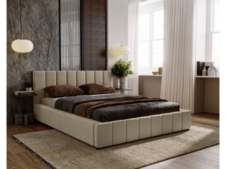 Łóżko tapicerowane NERO 160x200 stelaż + pojemnik - VELLUTO MIKA3 - WYSYŁKA DO 5 DNI ROBOCZYCH