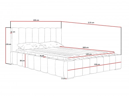 Łóżko tapicerowane MENOS 120x200 stelaż + pojemnik - Magic Velvet 2243 - WYSYŁKA DO 5 DNI ROBOCZYCH