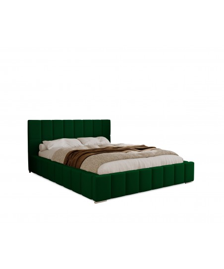 WYSYŁKA DO 5 DNI ROBOCZYCH - Łóżko tapicerowane NERO 200x200 stelaż + pojemnik - Amor Velvet 4311