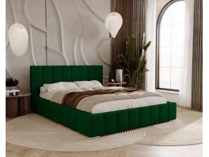 WYSYŁKA DO 5 DNI ROBOCZYCH - Łóżko tapicerowane NERO 200x200 stelaż + pojemnik - Amor Velvet 4311