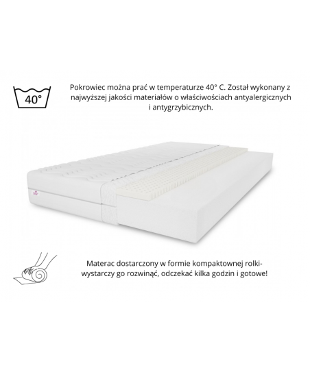 Materac piankowy MEMORY 80x200x11 – średniotwardy H3, lateks, pianka T25, antyalergiczny