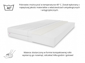 Materac piankowy 180x200x11 MEMORY średniotwardy H3, lateks, pianka T25, antyalergiczny 2