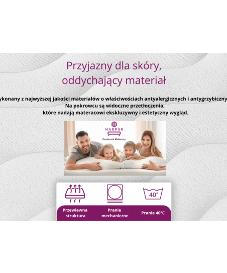 Materac piankowy SENGOF wysokość materaca 10 cm pianka T25, H3, średnio twardy, masujący, dwustronny, antyalergiczny, 7 stref