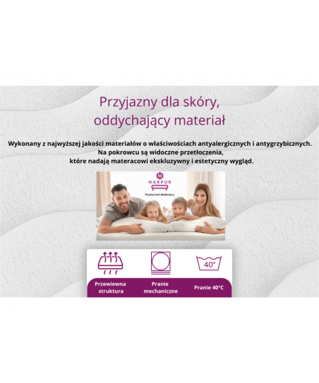 Materac PREMIUM KOKOS 200x200x27, warstwa masująca, sprężyny pocket, kokos, 7 stref komfortu H3/H4