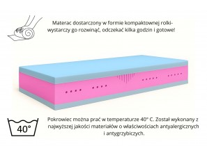Materac piankowy SENARI H3, pianka T25, VISCO, lateks, dwustronny, antyalergiczny, wys. 21cm 3