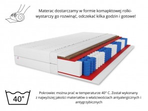 Materac kieszeniowy Montana H3/H4, Kokos, Pocket, dwustronny, antyalergiczny, wys. 23cm 3