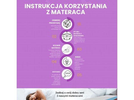 Materac kieszeniowy Montana H3, Pocket, dwustronny, naturalny, wys. 17cm