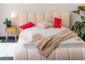 Nowoczesne łóżko tapicerowane do sypialni CLOUD SOFT ze stelażem i pojemnikiem na pościel 2