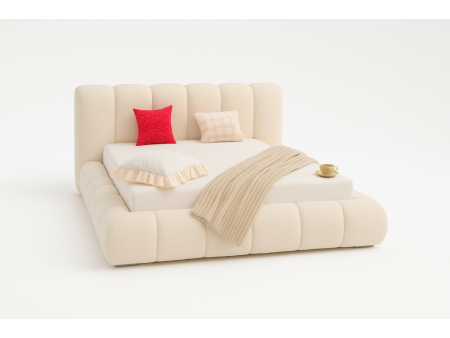 Nowoczesne łóżko tapicerowane do sypialni CLOUD SOFT ze stelażem i pojemnikiem na pościel 8