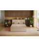 Łóżko kontynentalne NERO BOX SZTRUKS z wbudowanym materacem i pojemnikami na pościel
