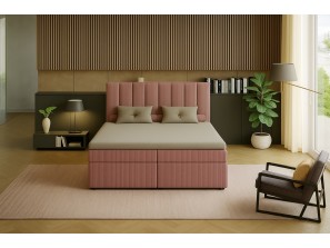 Łóżko kontynentalne NERO BOX SZTRUKS z wbudowanym materacem i pojemnikami na pościel6