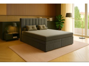 Łóżko kontynentalne NERO BOX SZTRUKS z wbudowanym materacem i pojemnikami na pościel3