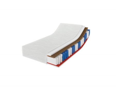 Materac kieszeniowy 200x200 SALSA KOKOS H3/H4, 7 stref, antyalergiczny, pianka T25, mata kokosowa, wys. 19cm