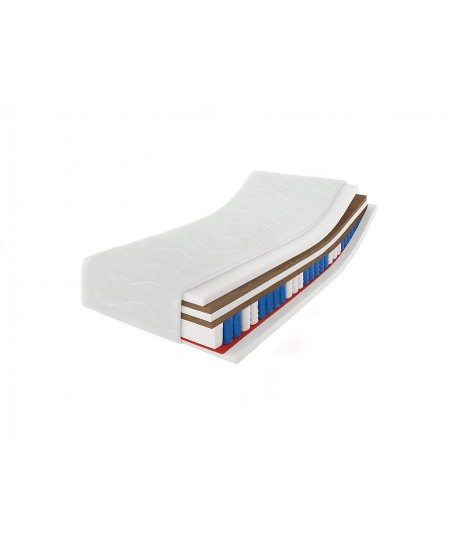 Materac kieszeniowy BOSTON 90x200x25 – H3/H5, średnio twardy/bardzo twardy, dwustronny, kokos x2, pianka T25, pocket 7 stref